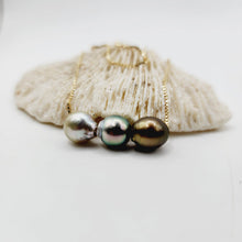 Load image into Gallery viewer, CONTACT US TO RECREATE THIS SOLD OUT STYLE Triple Pearl Necklace - 14k Solid Gold FJD$