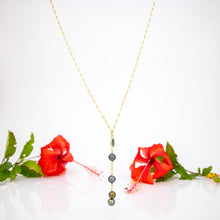 Load image into Gallery viewer, READY TO SHIP Fiji Saltwater Pearl Trio Lariat Y-Necklace - 14k Gold Fill FJD$