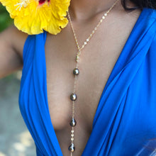 Load image into Gallery viewer, READY TO SHIP Fiji Saltwater Pearl Lariat Y-Necklace - 14k Gold Fill FJD$