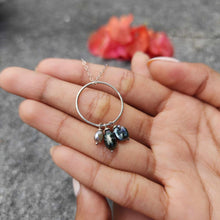 Load image into Gallery viewer, READY TO SHIP Keshi Pearl Necklace with Circle Detail in 925 Sterling Silver - FJD$