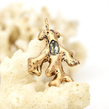 Load image into Gallery viewer, READY TO SHIP Cast Coral Pendant with Aquamarine - 9k Solid Gold FJD$