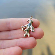 Load image into Gallery viewer, READY TO SHIP Cast Coral Pendant with Aquamarine - 9k Solid Gold FJD$