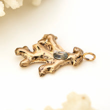 Load image into Gallery viewer, READY TO SHIP Cast Coral Pendant with Aquamarine - 9k Solid Gold FJD$