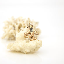 Load image into Gallery viewer, READY TO SHIP Cast Coral Pendant with Aquamarine - 9k Solid Gold FJD$