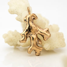 Load image into Gallery viewer, READY TO SHIP Cast Coral Pendant with Aquamarine - 9k Solid Gold FJD$