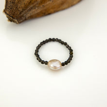 Load image into Gallery viewer, READY TO SHIP Keshi Pearl Stretch Ring with bead detail FJD$