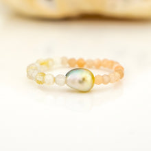 Load image into Gallery viewer, READY TO SHIP Keshi Pearl Stretch Ring with bead detail FJD$