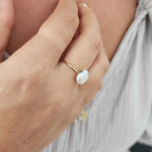 Load image into Gallery viewer, READY TO SHIP Fiji Keshi Pearl Ring - 14k Gold Fill FJD$
