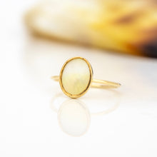 Load image into Gallery viewer, READY TO SHIP Bezel Set Mother Of Pearl Ring - 14k Gold Fill FJD$