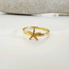 Load image into Gallery viewer, READY TO SHIP Mini Starfish Ring - 18k Gold Vermeil FJD$