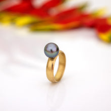 Load image into Gallery viewer, CONTACT US TO RECREATE THIS SOLD OUT STYLE Wide Band Pearl Ring with Graded Fiji Saltwater Pearl - 9k Solid Gold FJD$