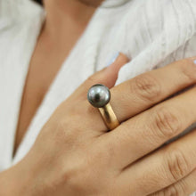 Load image into Gallery viewer, CONTACT US TO RECREATE THIS SOLD OUT STYLE Wide Band Pearl Ring with Graded Fiji Saltwater Pearl - 9k Solid Gold FJD$