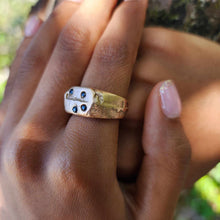 Load image into Gallery viewer, READY TO SHIP - Signet Ring with Sapphires- 9k Solid Gold FJD$