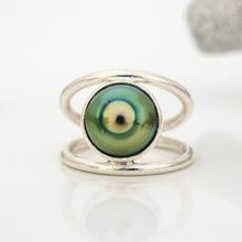 Load image into Gallery viewer, READY TO SHIP Fiji Saltwater Pearl Double Band Ring - 925 Sterling Silver FJD$