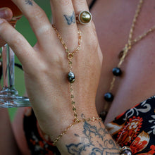 Load image into Gallery viewer, READY TO SHIP Civa Fiji Keshi Pearl Finger Ring Bracelet - 14k Gold Fill FJD$