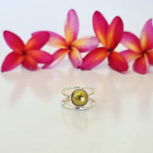 Load image into Gallery viewer, READY TO SHIP Fiji Saltwater Pearl Double Band Ring - 925 Sterling Silver FJD$