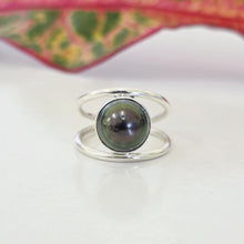 Load image into Gallery viewer, READY TO SHIP Fiji Saltwater Pearl Double Band Ring - 925 Sterling Silver FJD$