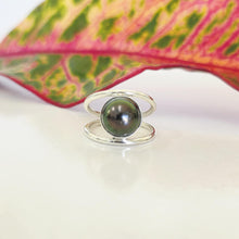 Load image into Gallery viewer, READY TO SHIP Fiji Saltwater Pearl Double Band Ring - 925 Sterling Silver FJD$