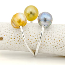 Load image into Gallery viewer, READY TO SHIP Civa Fiji Saltwater Pearl Trio Ring - 925 Sterling Silver FJD$