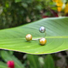 Load image into Gallery viewer, READY TO SHIP Civa Fiji Saltwater Pearl Trio Ring - 925 Sterling Silver FJD$