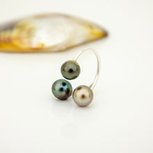 Load image into Gallery viewer, READY TO SHIP Civa Fiji Saltwater Pearl Trio Ring - 925 Sterling Silver FJD$