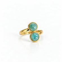 Load image into Gallery viewer, Adjustable gold plated recycled plastic resin ring
