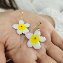 Load image into Gallery viewer, READY TO SHIP Frangipani Flower Earrings - 14k Gold Fill FJD$