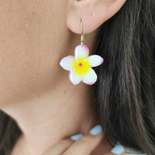 Load image into Gallery viewer, READY TO SHIP Frangipani Flower Earrings - 14k Gold Fill FJD$
