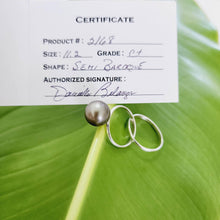 Load image into Gallery viewer, READY TO SHIP - Civa Fiji Saltwater Pearl Ring with Grade Certificate #2168 - 925 Sterling Silver FJD$ - Adorn Pacific - Rings