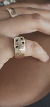 Load and play video in Gallery viewer, READY TO SHIP - Signet Ring with Sapphires- 9k Solid Gold FJD$