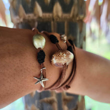 Load image into Gallery viewer, READY TO SHIP Fiji Pearl, Starfish & Seahorse Charm Faux Suede Leather Multi-way Bracelet / Necklace - FJD$ - Adorn Pacific - All Products
