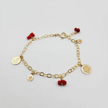 Load image into Gallery viewer, READY TO SHIP Charm & Red Coral Bracelet - 14k Gold Fill FJD$ - Adorn Pacific - All Products