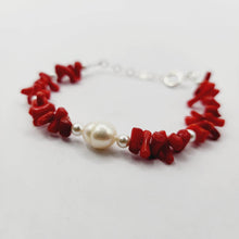 Load image into Gallery viewer, READY TO SHIP Freshwater Pearl Red Coral Bracelet - FJD$ - Adorn Pacific - All Products