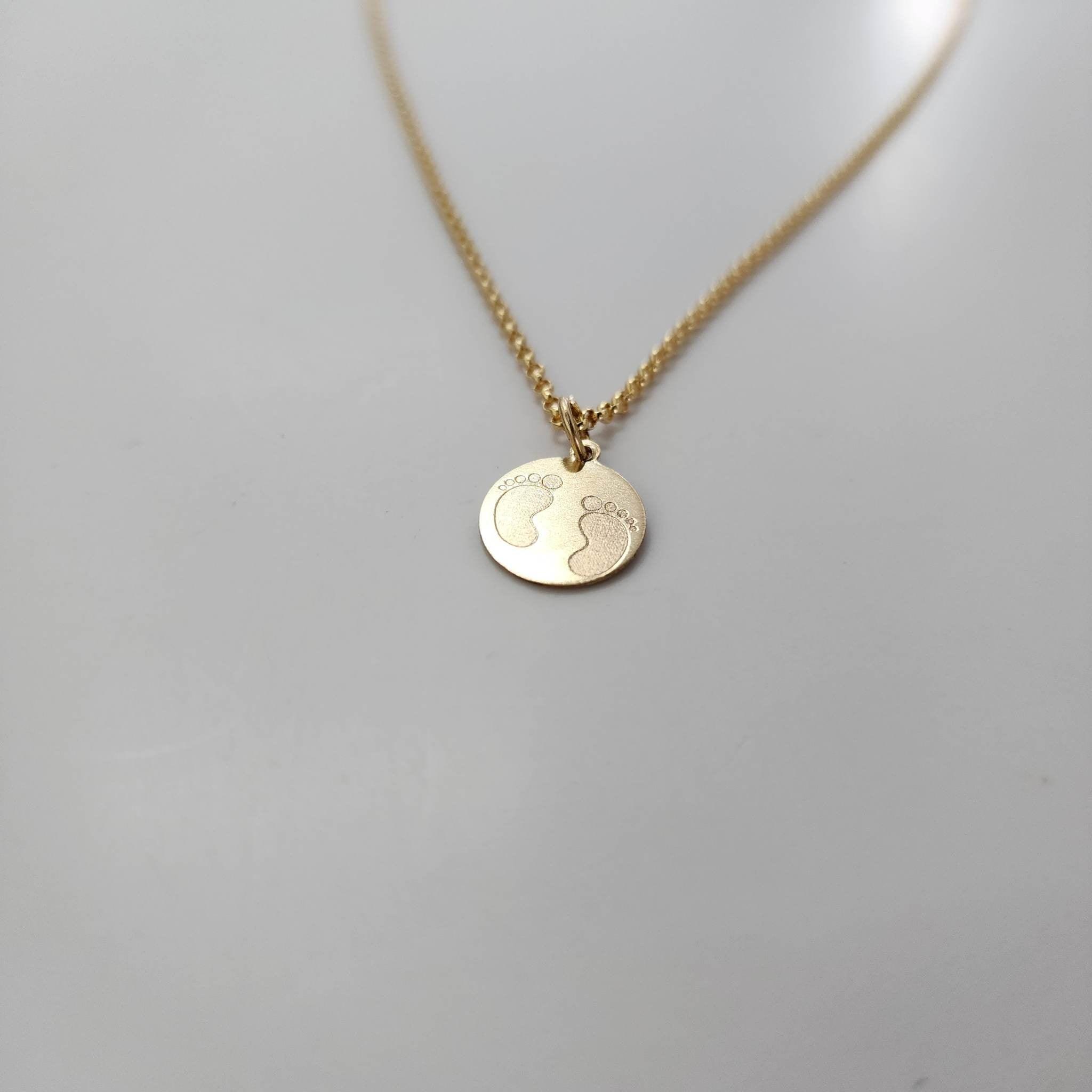 CUSTOM ENGRAVABLE Baby Steps Charm Necklace 14k Gold Fill FJD