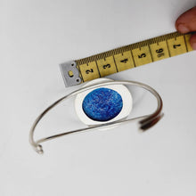 Load image into Gallery viewer, READY TO SHIP Adorn Pacific x Hot Glass Blue Bezel Set Cuff - 925 Sterling Silver FJD$ - Adorn Pacific - Bracelets