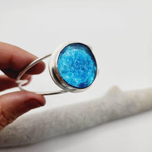 Load image into Gallery viewer, READY TO SHIP Adorn Pacific x Hot Glass Blue Bezel Set Cuff - 925 Sterling Silver FJD$ - Adorn Pacific - Bracelets