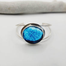 Load image into Gallery viewer, READY TO SHIP Adorn Pacific x Hot Glass Blue Bezel Set Cuff - 925 Sterling Silver FJD$ - Adorn Pacific - Bracelets