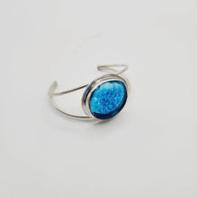 Load image into Gallery viewer, READY TO SHIP Adorn Pacific x Hot Glass Blue Bezel Set Cuff - 925 Sterling Silver FJD$ - Adorn Pacific - Bracelets