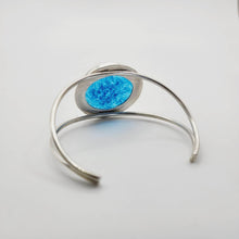 Load image into Gallery viewer, READY TO SHIP Adorn Pacific x Hot Glass Blue Bezel Set Cuff - 925 Sterling Silver FJD$ - Adorn Pacific - Bracelets