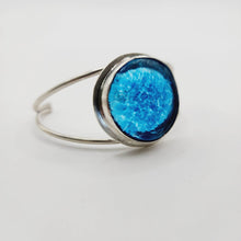 Load image into Gallery viewer, READY TO SHIP Adorn Pacific x Hot Glass Blue Bezel Set Cuff - 925 Sterling Silver FJD$ - Adorn Pacific - Bracelets