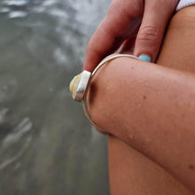 Load image into Gallery viewer, READY TO SHIP Bezel Set Shell Bangle Cuff - 925 Sterling Silver FJD$ - Adorn Pacific - All Products