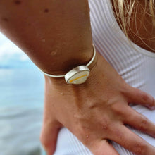 Load image into Gallery viewer, READY TO SHIP Bezel Set Shell Bangle Cuff - 925 Sterling Silver FJD$ - Adorn Pacific - All Products