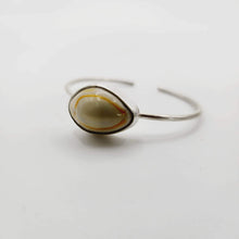 Load image into Gallery viewer, READY TO SHIP Bezel Set Shell Bangle Cuff - 925 Sterling Silver FJD$ - Adorn Pacific - All Products