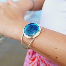 Load image into Gallery viewer, READY TO SHIP Adorn Pacific x Hot Glass Blue Bezel Set Cuff - 925 Sterling Silver FJD$ - Adorn Pacific - Bracelets