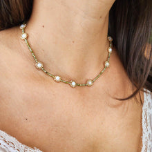Load image into Gallery viewer, CONTACT US TO RECREATE THIS SOLD OUT STYLE Daisy Choker Necklace - Glass Beads & 14k Gold Fill FJD$ - Adorn Pacific - Necklaces