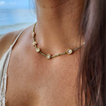 Load image into Gallery viewer, CONTACT US TO RECREATE THIS SOLD OUT STYLE Daisy Choker Necklace - Glass Beads & 14k Gold Fill FJD$ - Adorn Pacific - Necklaces
