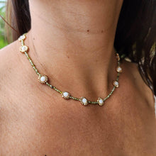 Load image into Gallery viewer, CONTACT US TO RECREATE THIS SOLD OUT STYLE Daisy Choker Necklace - Glass Beads & 14k Gold Fill FJD$ - Adorn Pacific - Necklaces