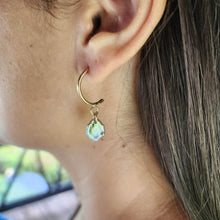 Load image into Gallery viewer, READY TO SHIP - Keshi Pearl Semi Hoop Earrings - 14k Gold Fill FJD$ - Adorn Pacific - Earrings