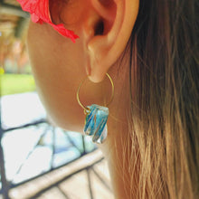 Load image into Gallery viewer, READY TO SHIP Adorn Pacific x Hot Glass Blue Swirl Earrings 14k Gold Filled - FJD$ - Adorn Pacific - Earrings