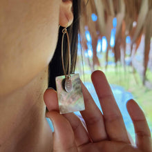 Load image into Gallery viewer, READY TO SHIP Geometric Carved Mother of Pearl Shell Earrings - 925 Sterling Silver FJD$ - Adorn Pacific - All Products